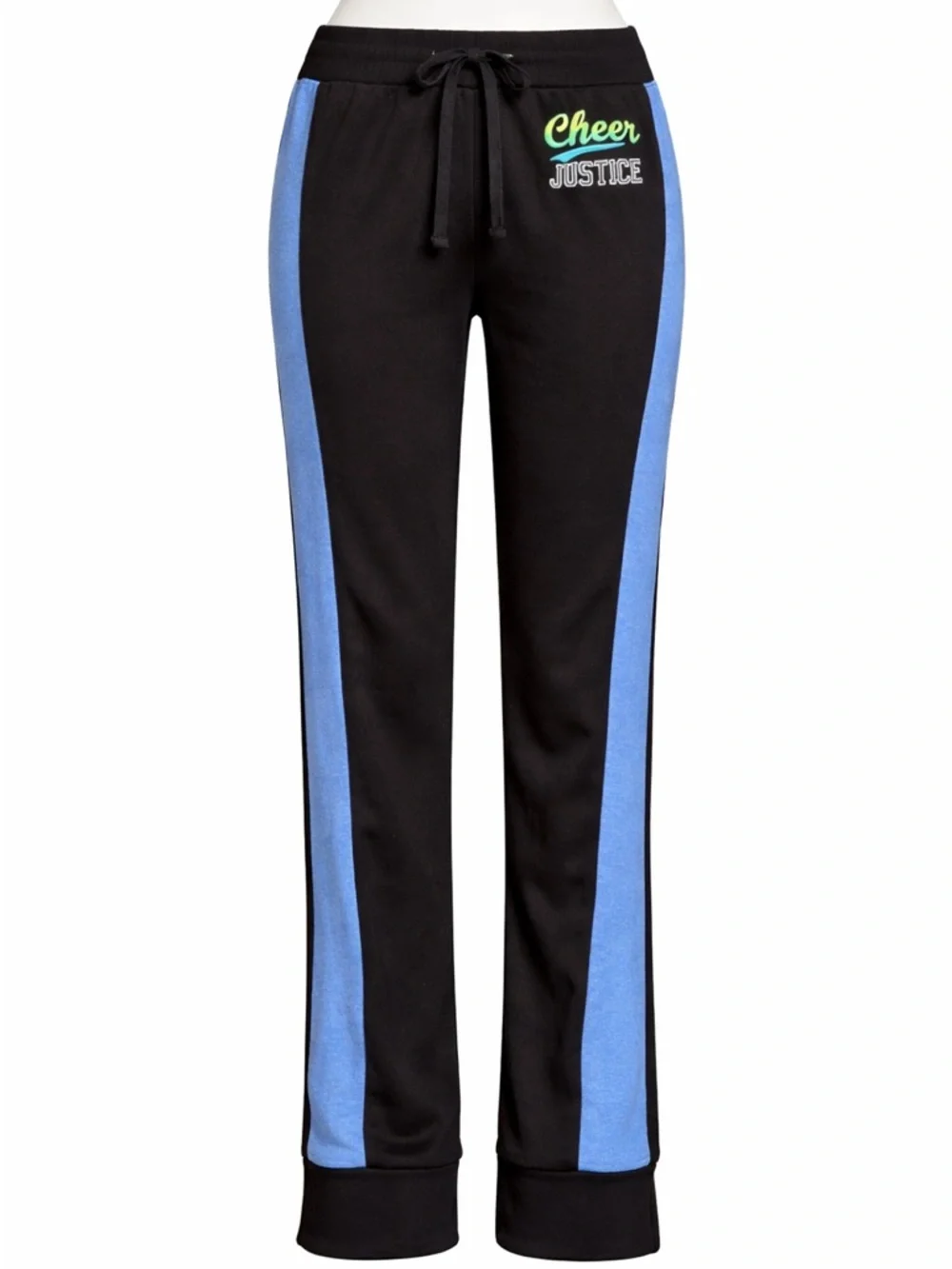 Justice Active Black Pants with Neon Blue & Green Accent size 14